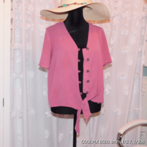 Pink Rose blouse size medium - Picture 2 of 4